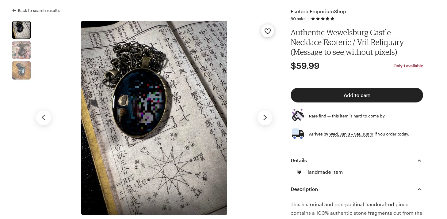 image of himmler pendant on etsy