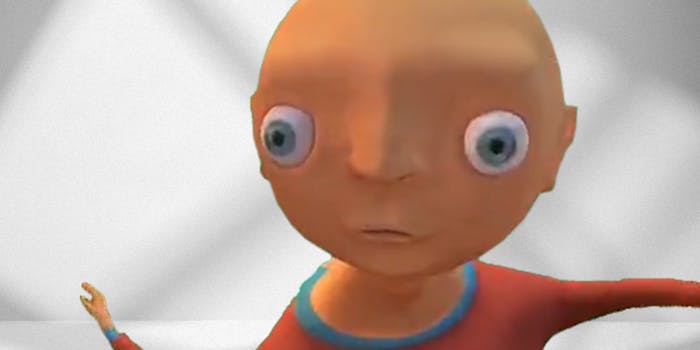 3d character with bulging eyes