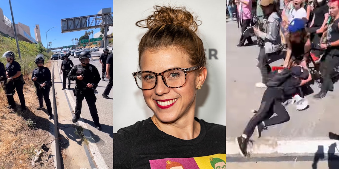 Jodie Sweetin Shoved To The Ground By Police At La Protest