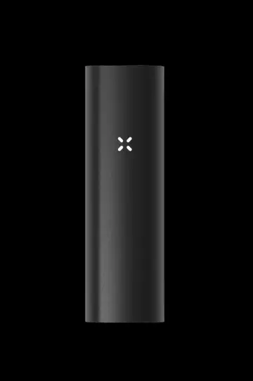 Black PAX 4 vaporizer on black background.