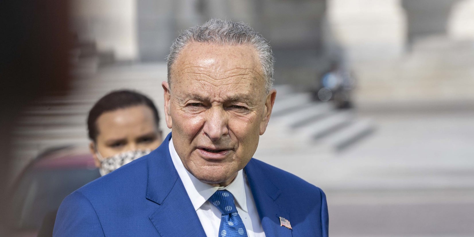 Sen. Chuck Schumer squinting at the camera.