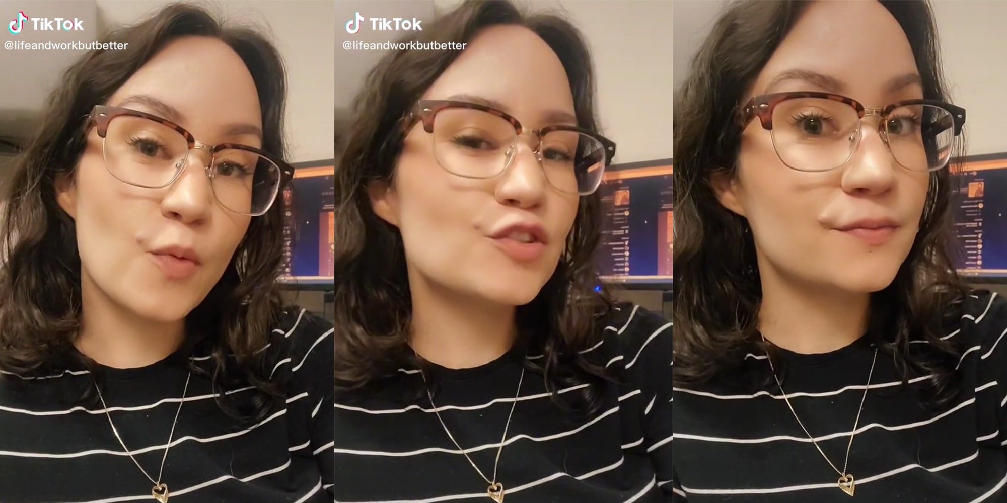 young woman in cubicle