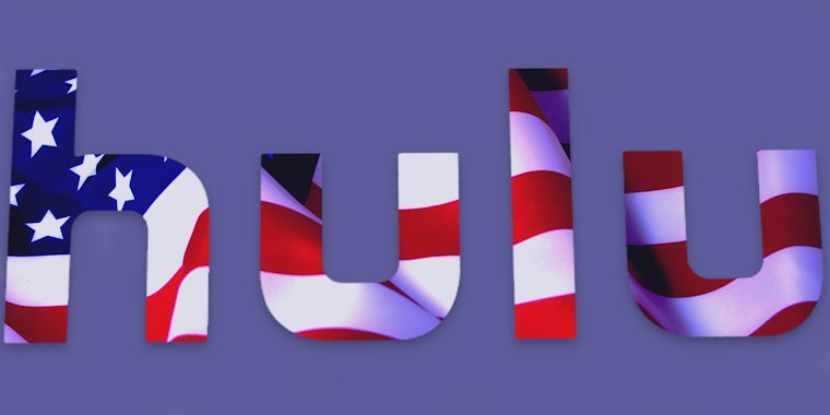 HULU logo American flag on blue background