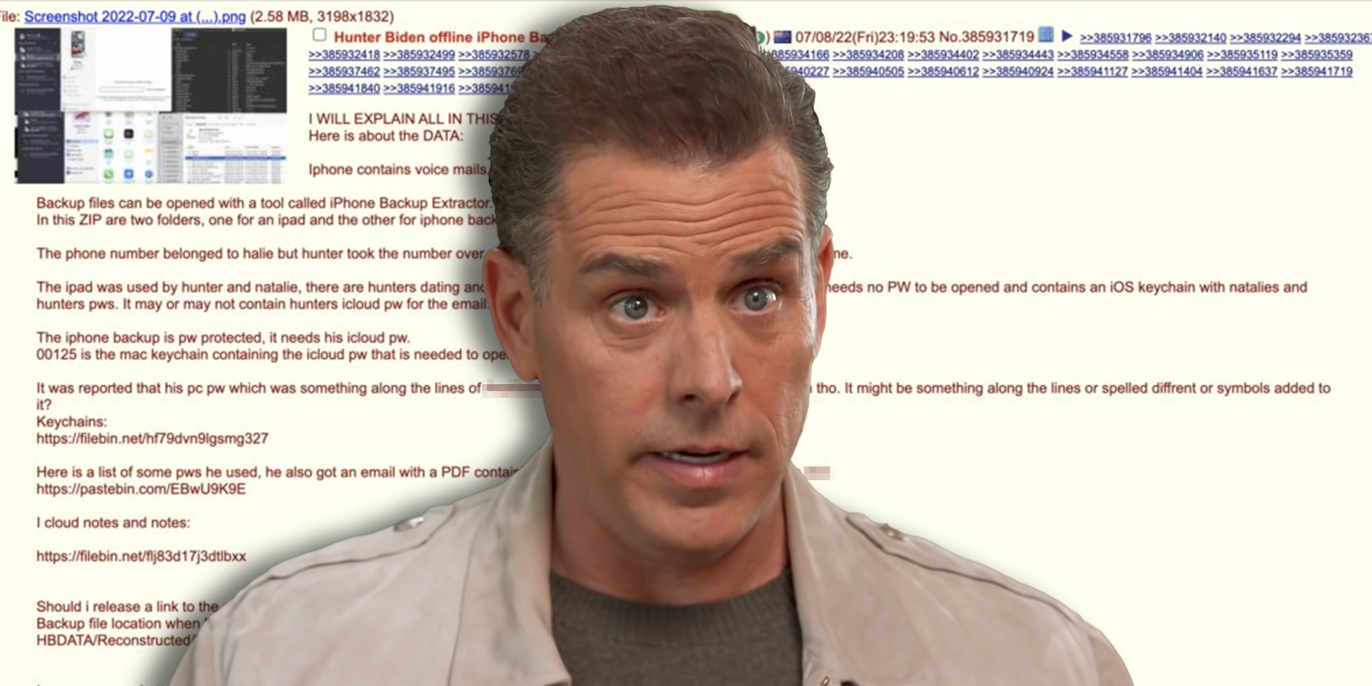 Hunter Biden iCloud 4chan User Posts Data Dump