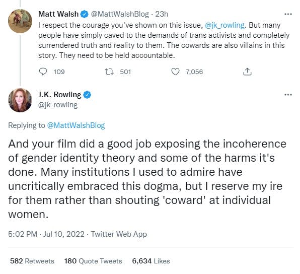 jk rowling matt walsh transphobia