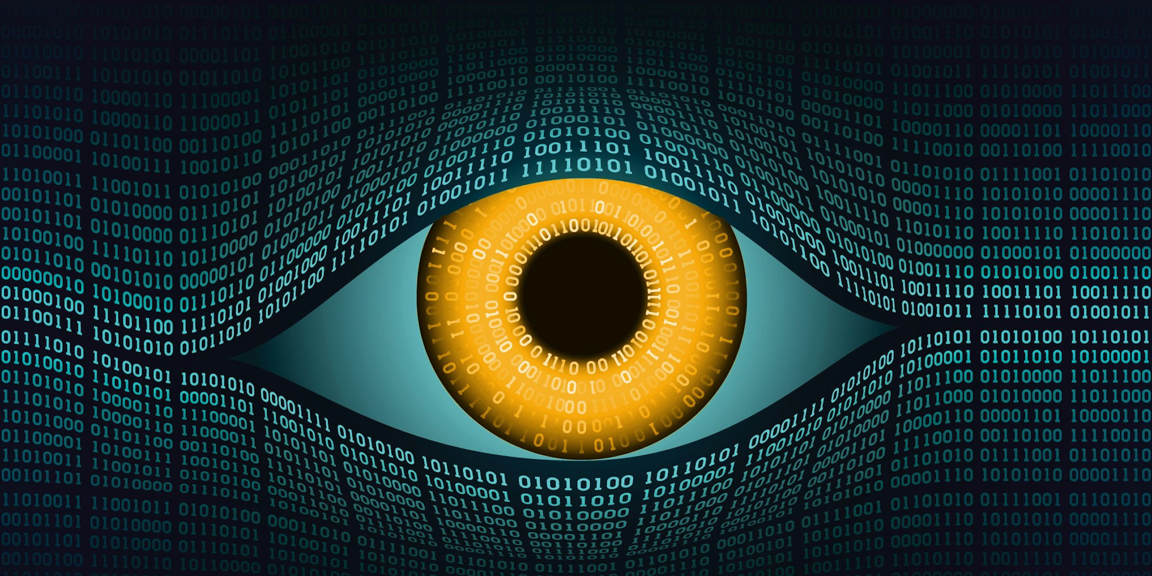 'Big Brother eye' concept with orange colored iris