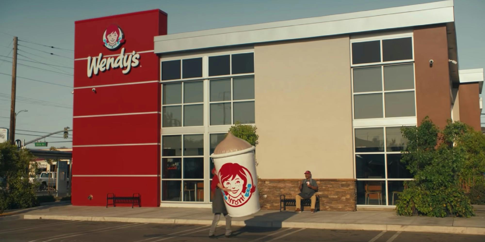 The outside of a building for Wendy's fast food restaurant