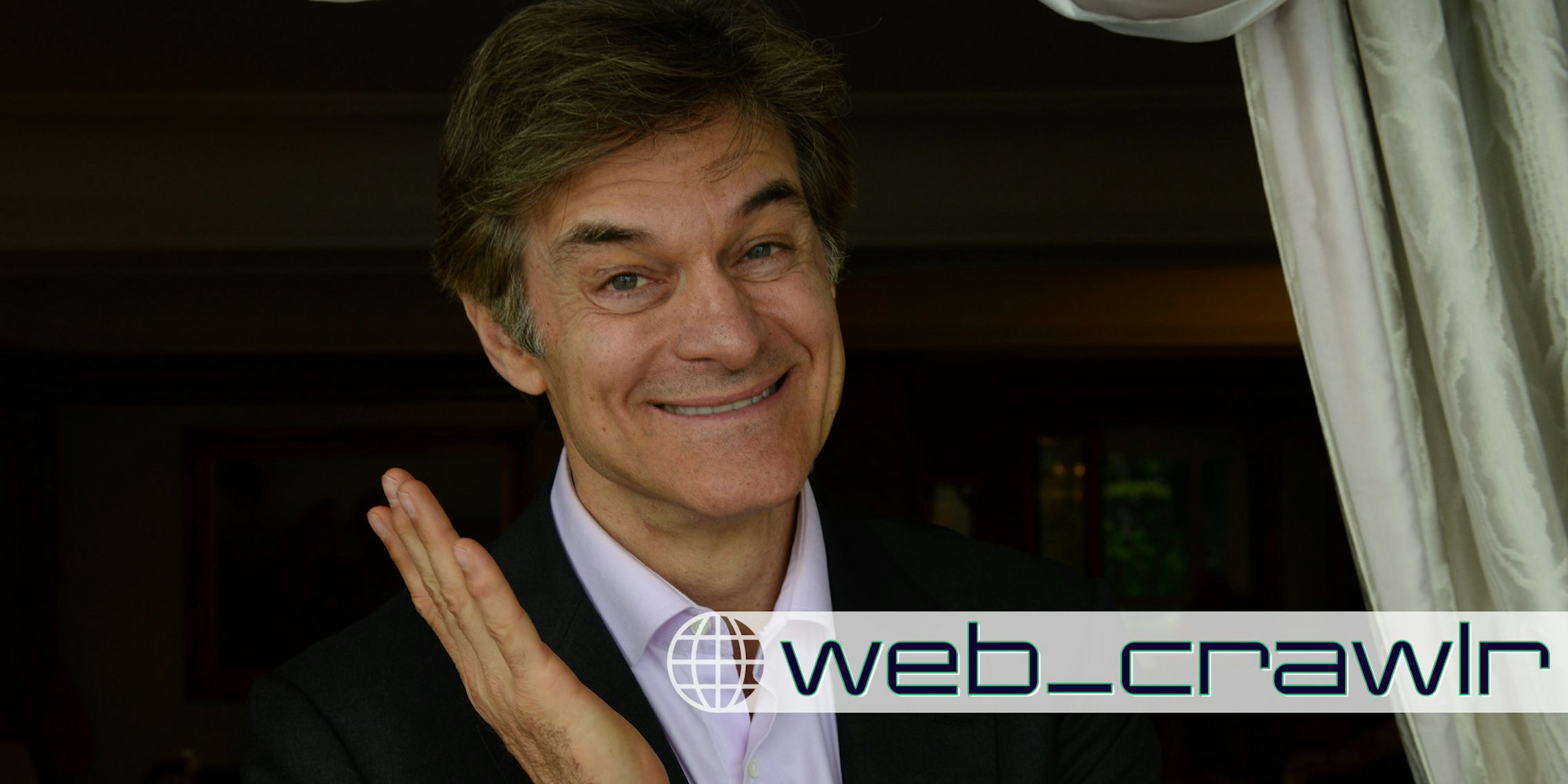 Dr. Oz smiling. The Daily Dot newsletter web_crawlr logo is in the bottom right corner.