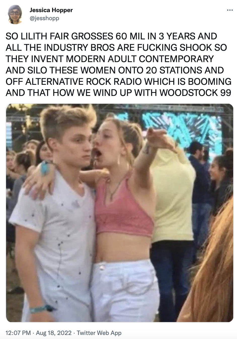 girl explaining something to a guy in a meme format