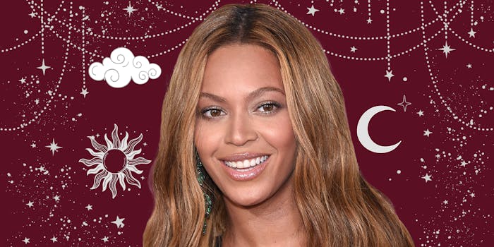 Beyonce over astrological background