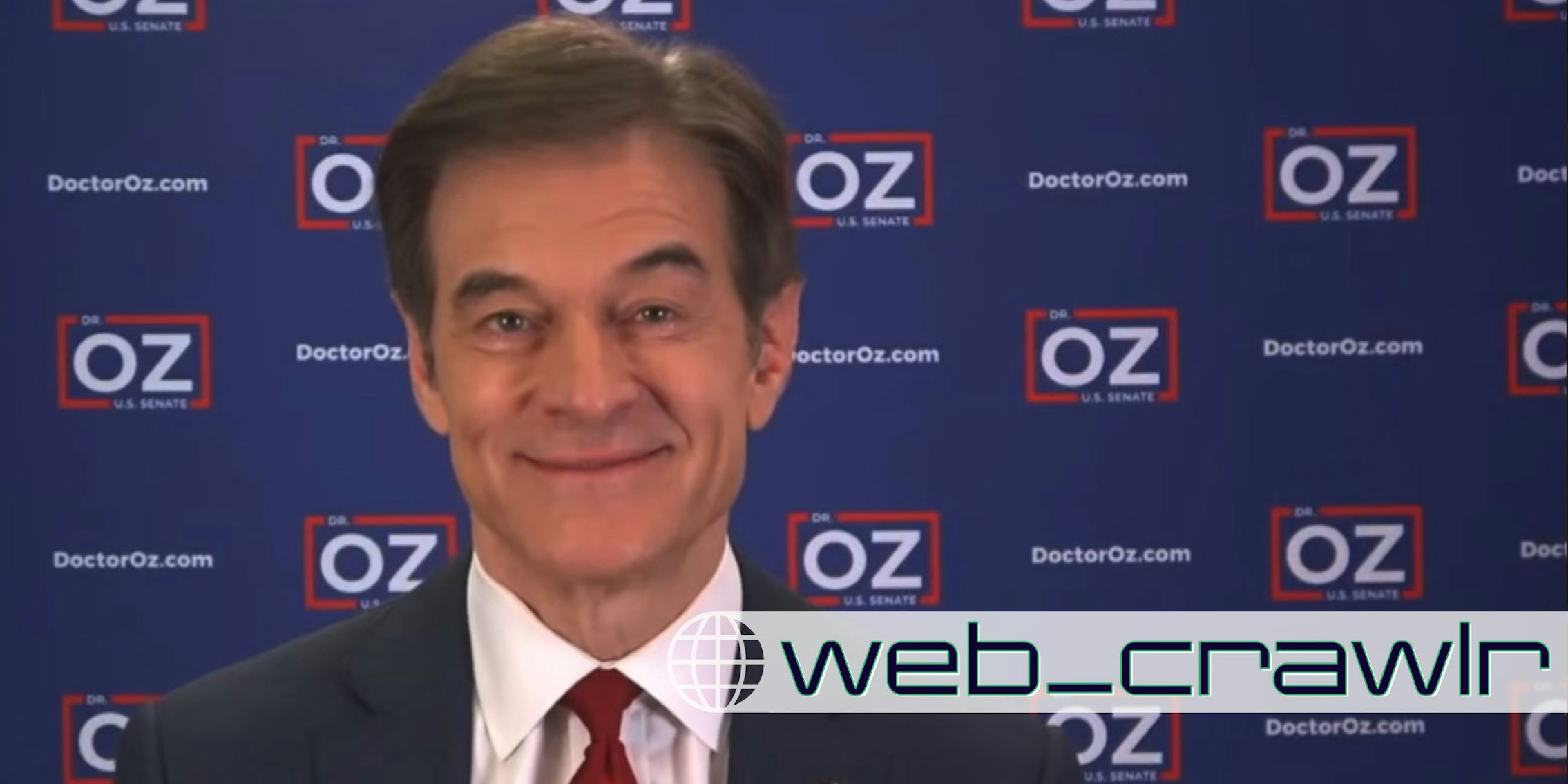 Dr. Oz speaking during an interview. The Daily Dot newsletter web_crawlr logo is in the bottom right corner.