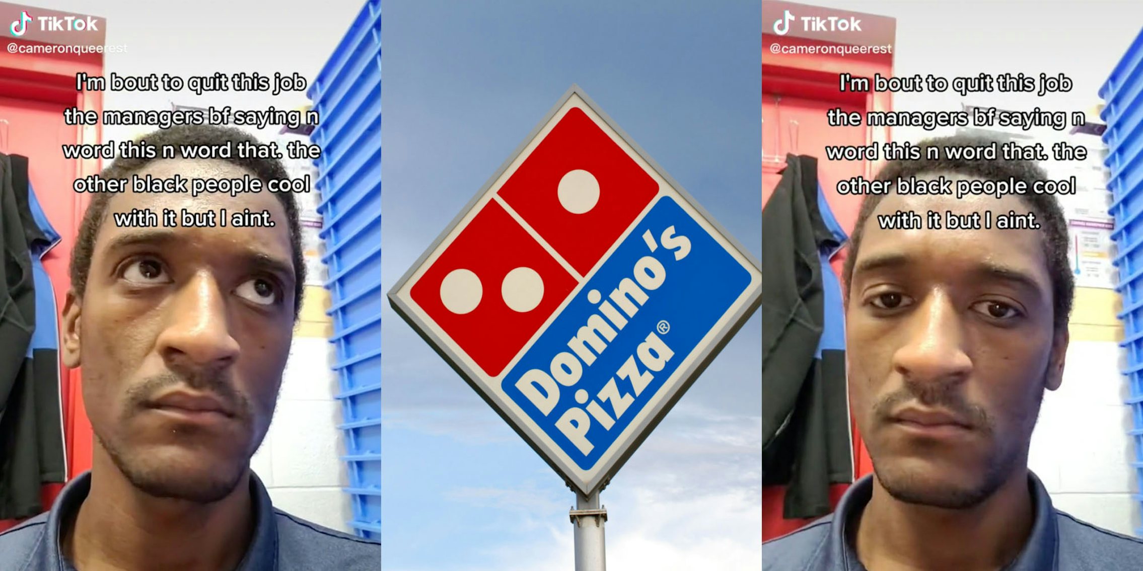 Black TikToker says Domino's manager's boyfriend says N-word at store.