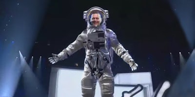 Johnny Depp face on MTV spacesuit at VMA's