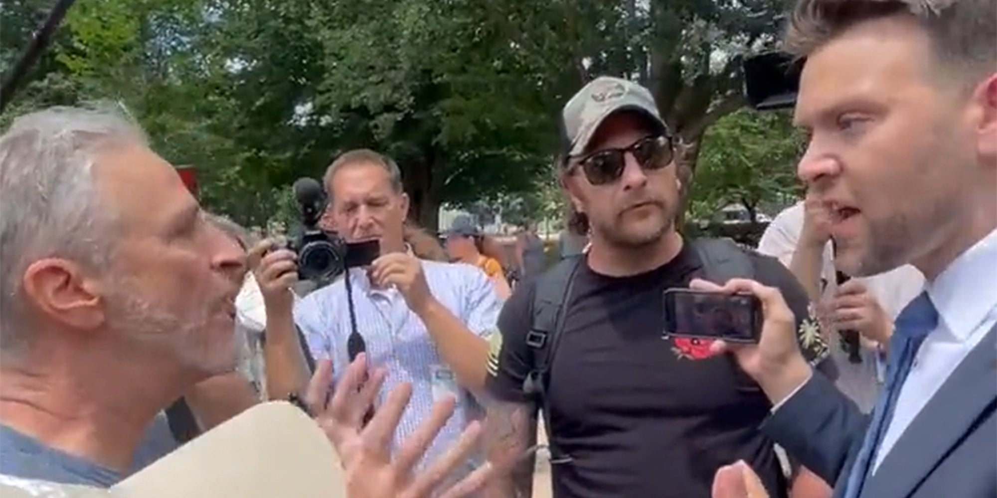 Jon Stewart and Jack Posobiec