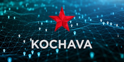 Kochava logo over location data markers