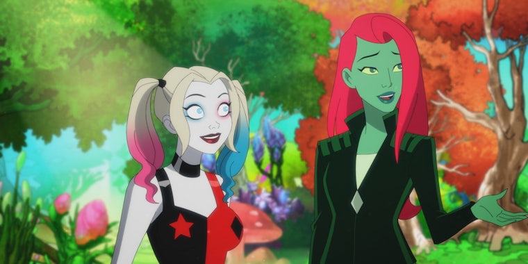 harley quinn (left) and poison ivy (right) in harley quinn