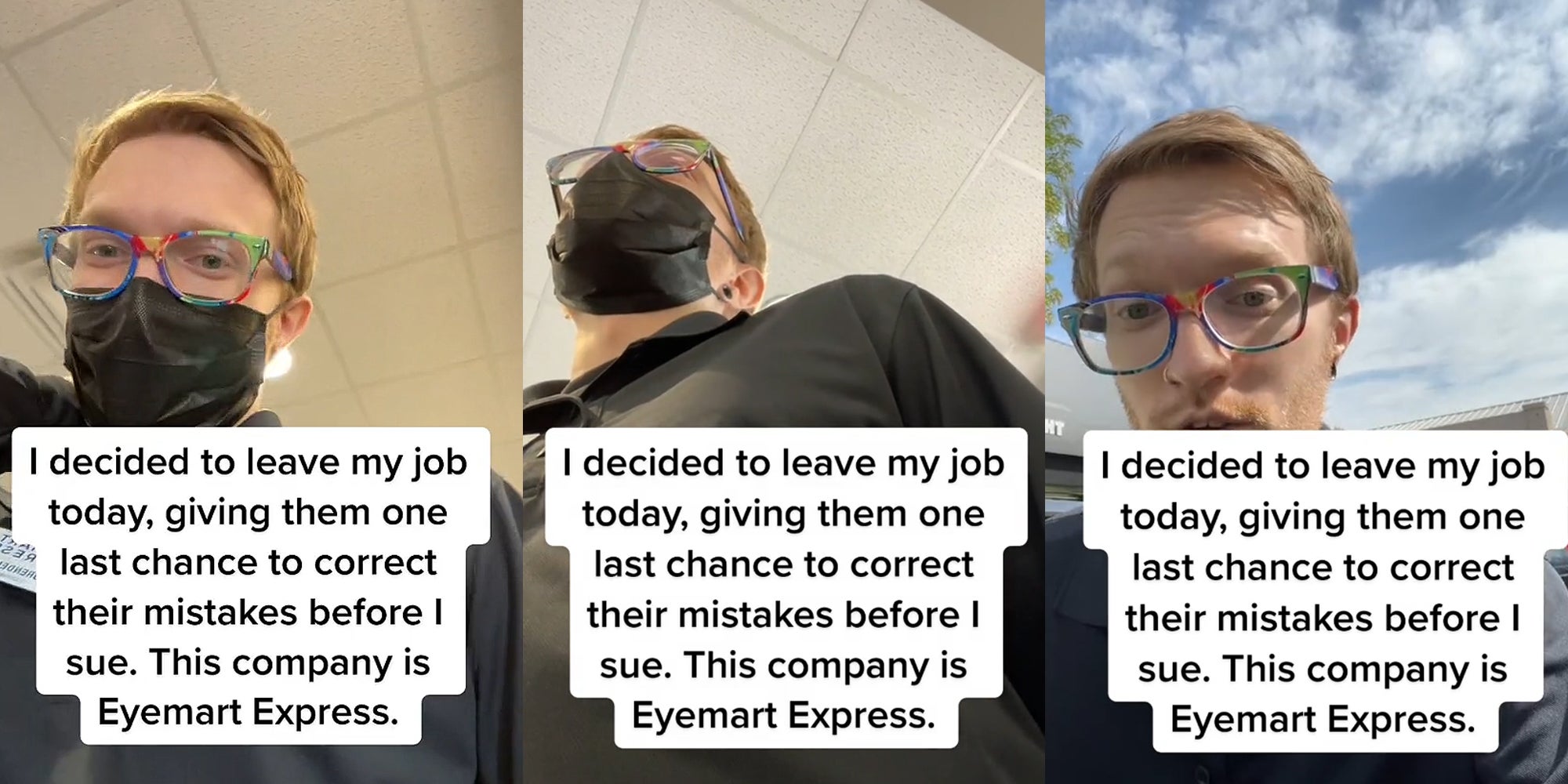 Worker Walks Off Job at Eyemart Express
