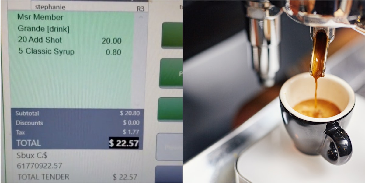 woman orders 20 shots of espresso everyday at starbucks tiktok