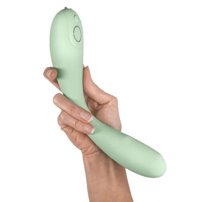 Hand holding Lora DiCarlo Curva g-spot and prostate massager - best anal toys