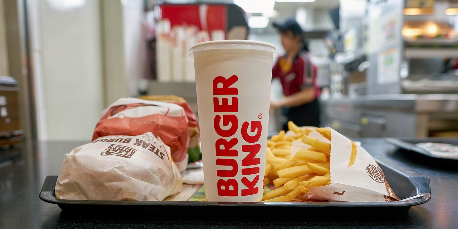 food served on a tray at Burger King