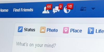 Facebook homepage 'Find Friends Status Photo Place Life What's on your mind?'