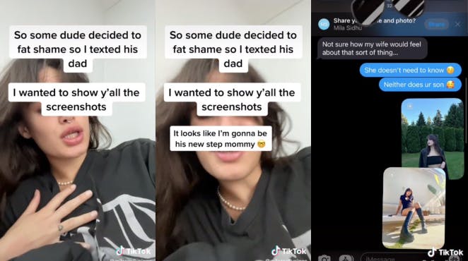 Girl texts boy's father after he fat shames his tiktok