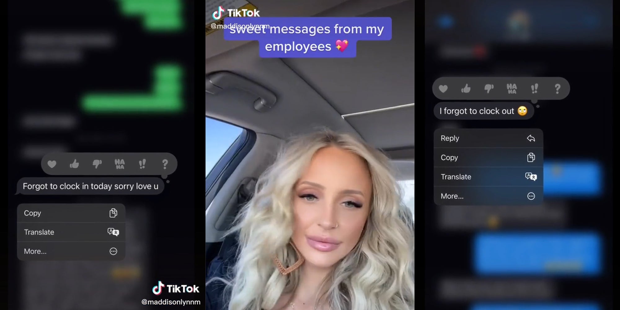 Manager Shares Employee Texts About to Clock In