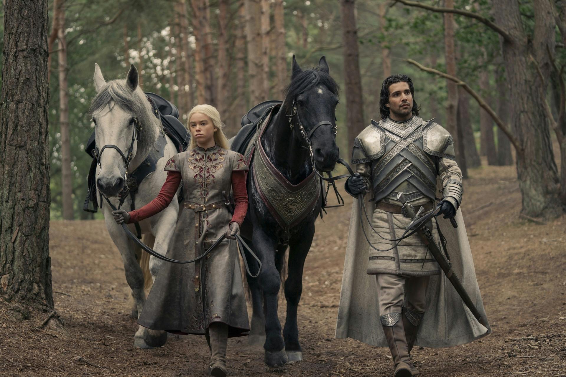 rhaenyra (left) and criston (right) in house of the dragon