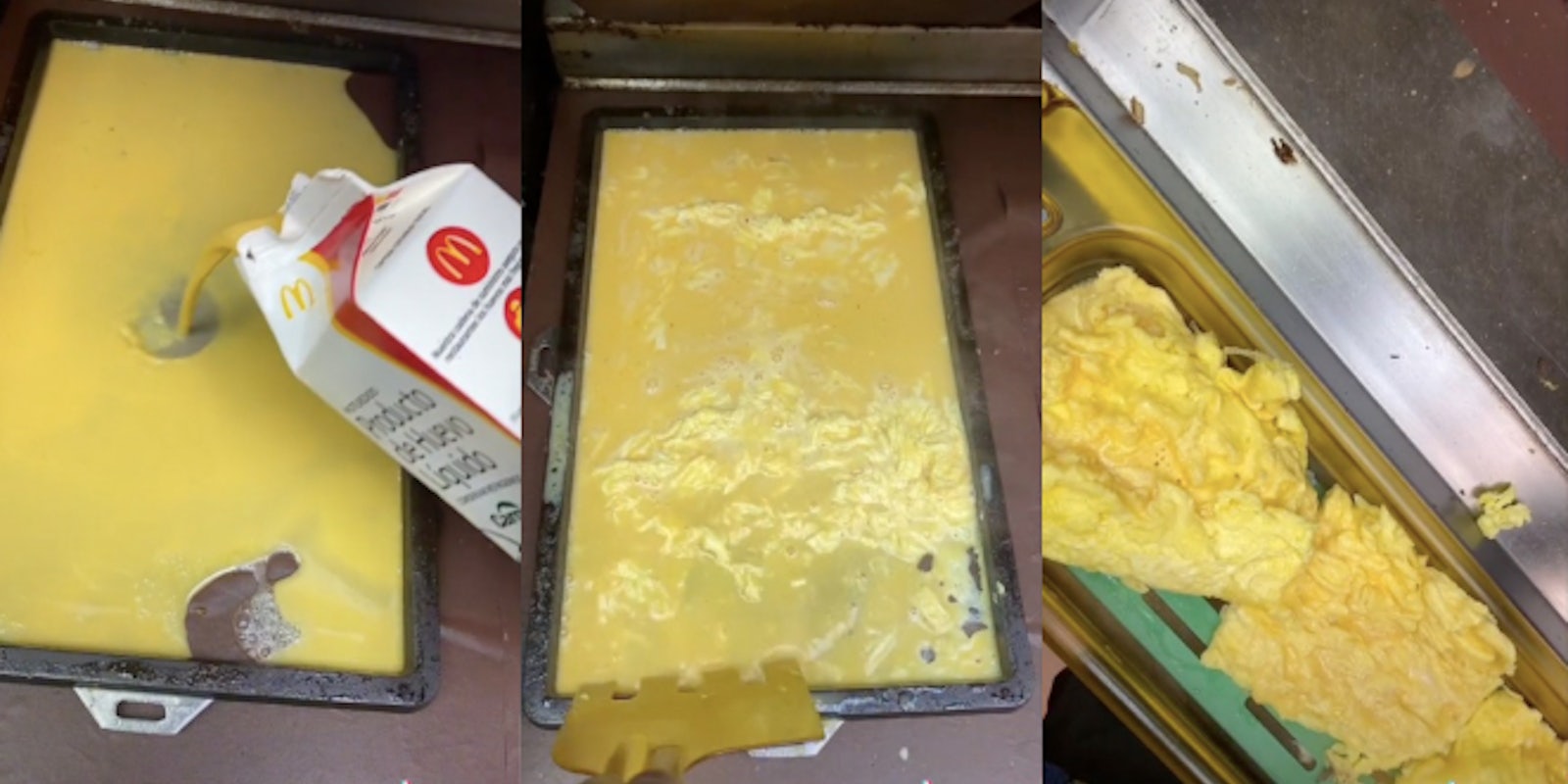 mcdonalds employee show how to make scrambled eggs tiktok