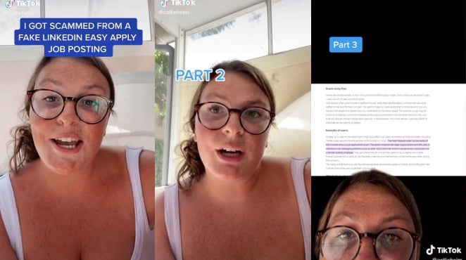 girl gets scammed by fake job posting on linkedin tiktok