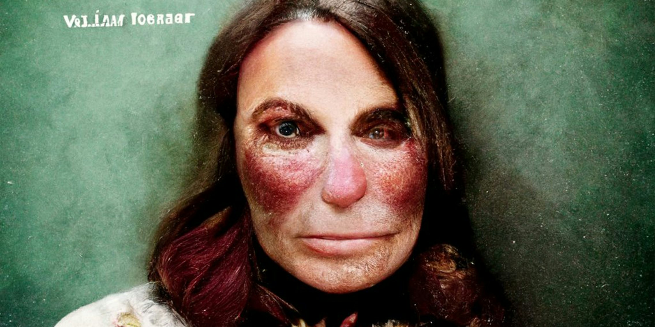 AI-generated image of a woman with rosacea