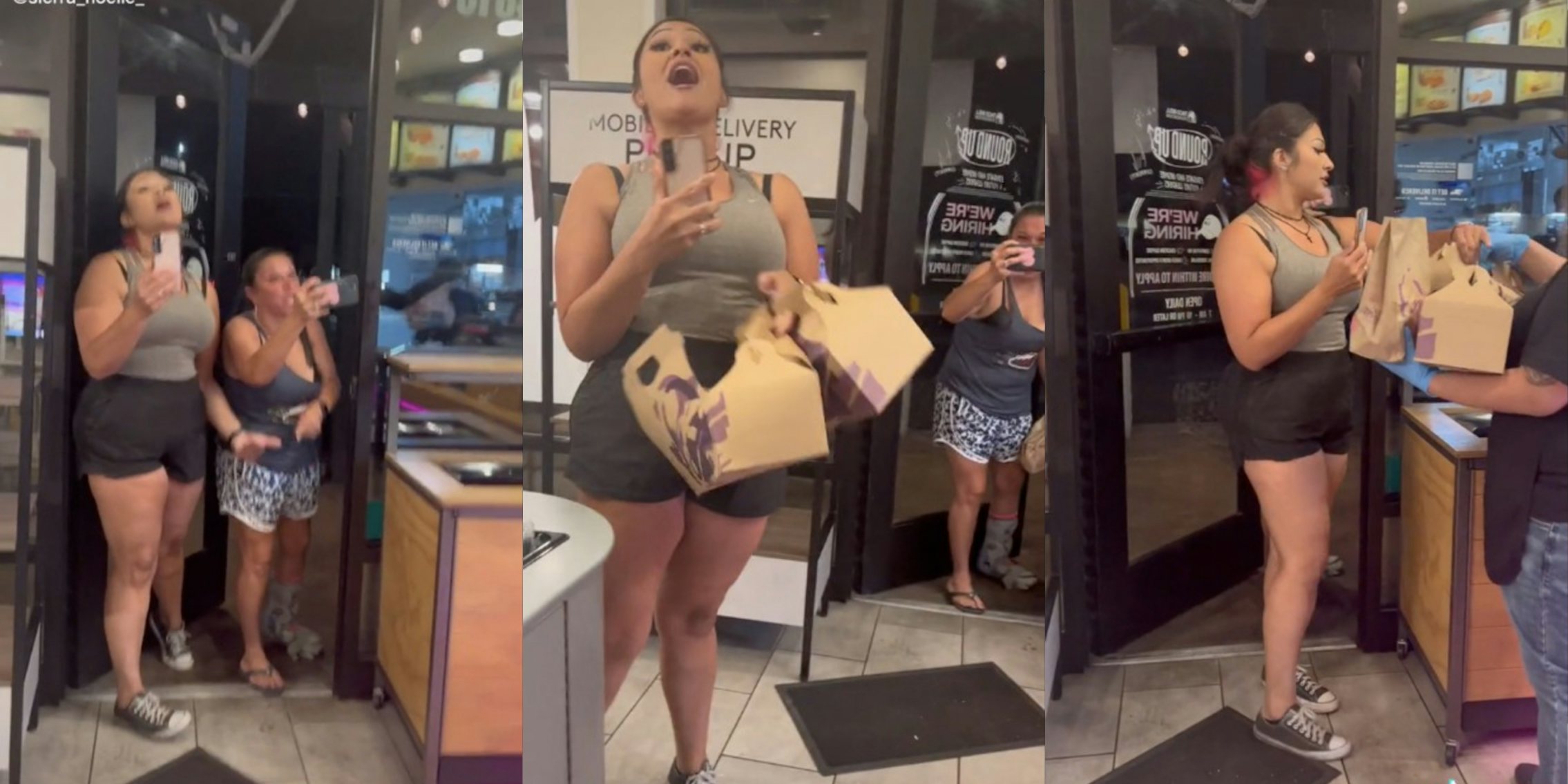 two women yelling at taco bell workers tiktok