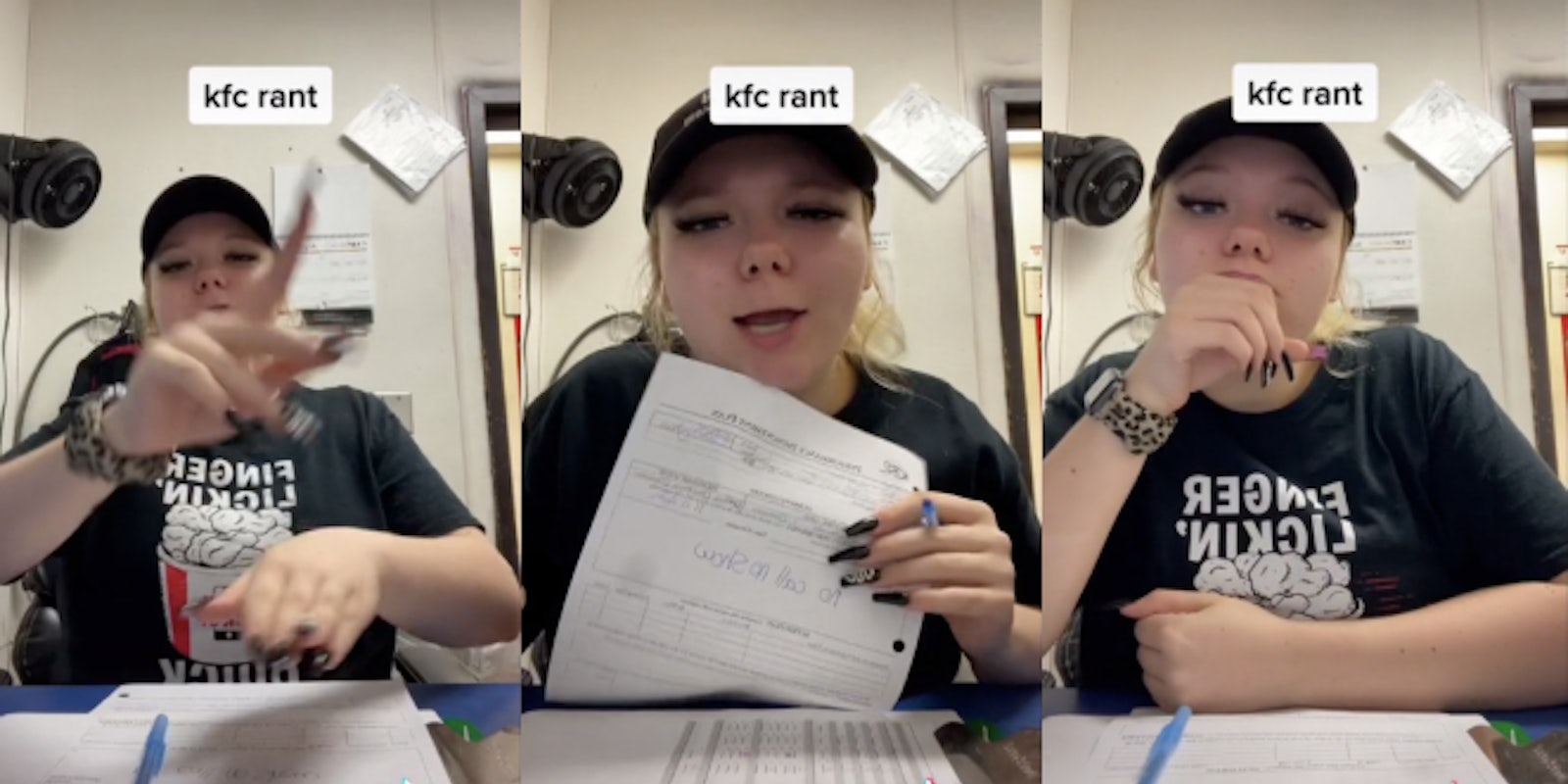 kfc employee complains about no one coming in for shift tiktok