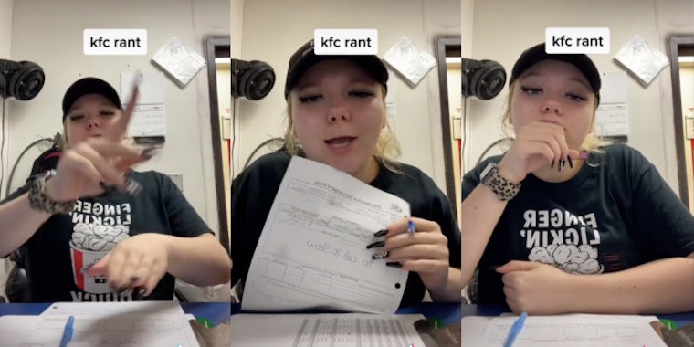 kfc employee complains about no one coming in for shift tiktok