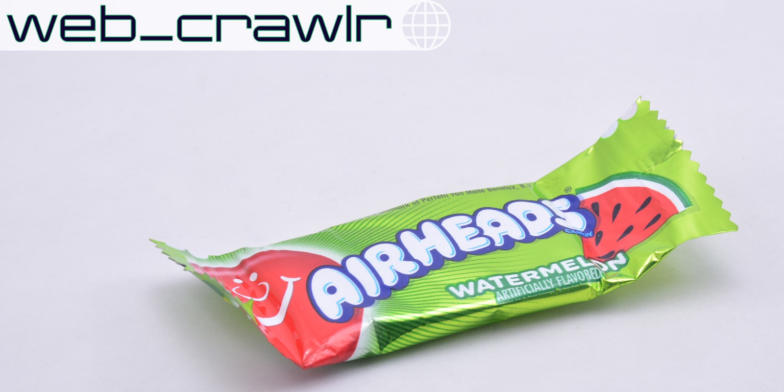 An Airheads candy. The Daily Dot newsletter web_crawlr logo is in the top left corner.