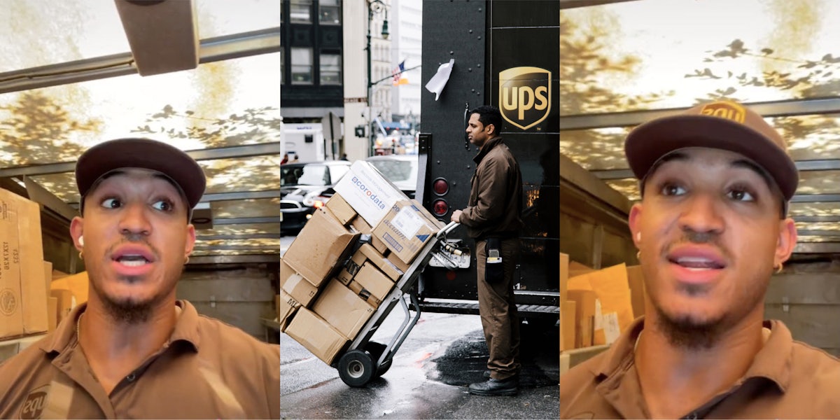 UPS delivery man makes PSA about honking at them during delivery tiktok