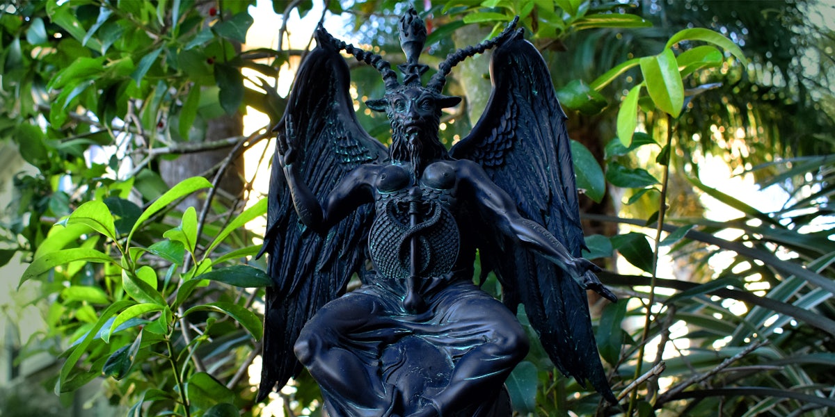 the Baphomet statue idol in nature