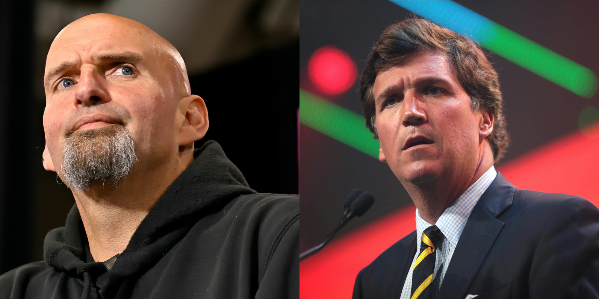 tucker carlson and john fetterman side by side