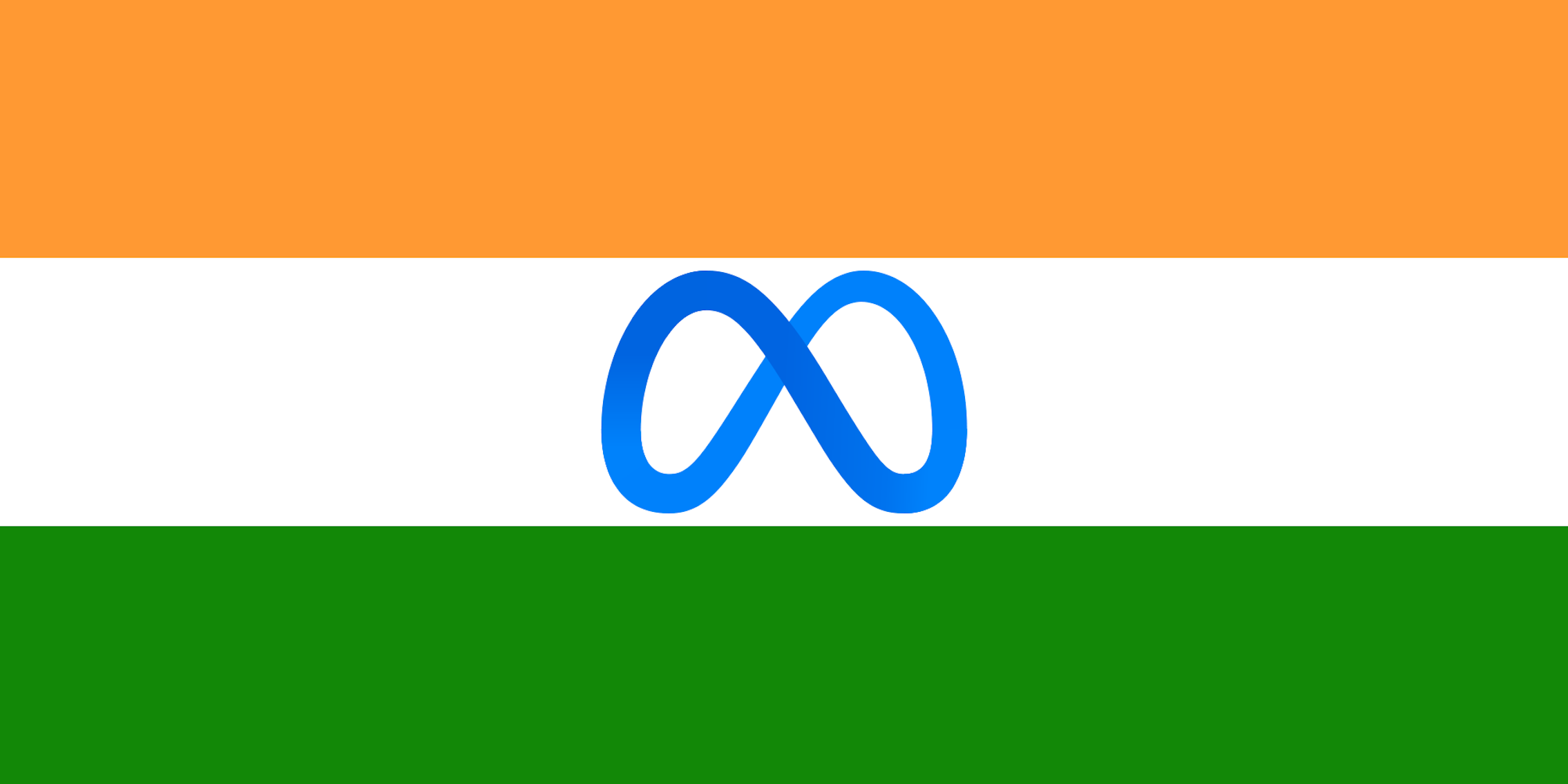 Indian flag with Meta logo