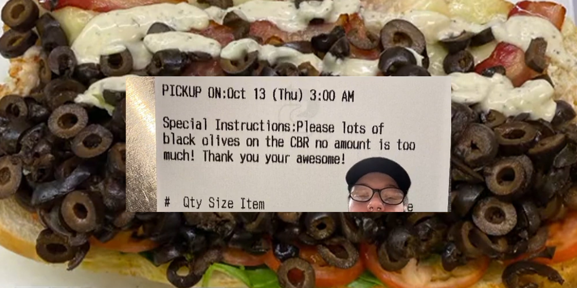 Subway Worker Takes Request For Extra Olives Too Seriously