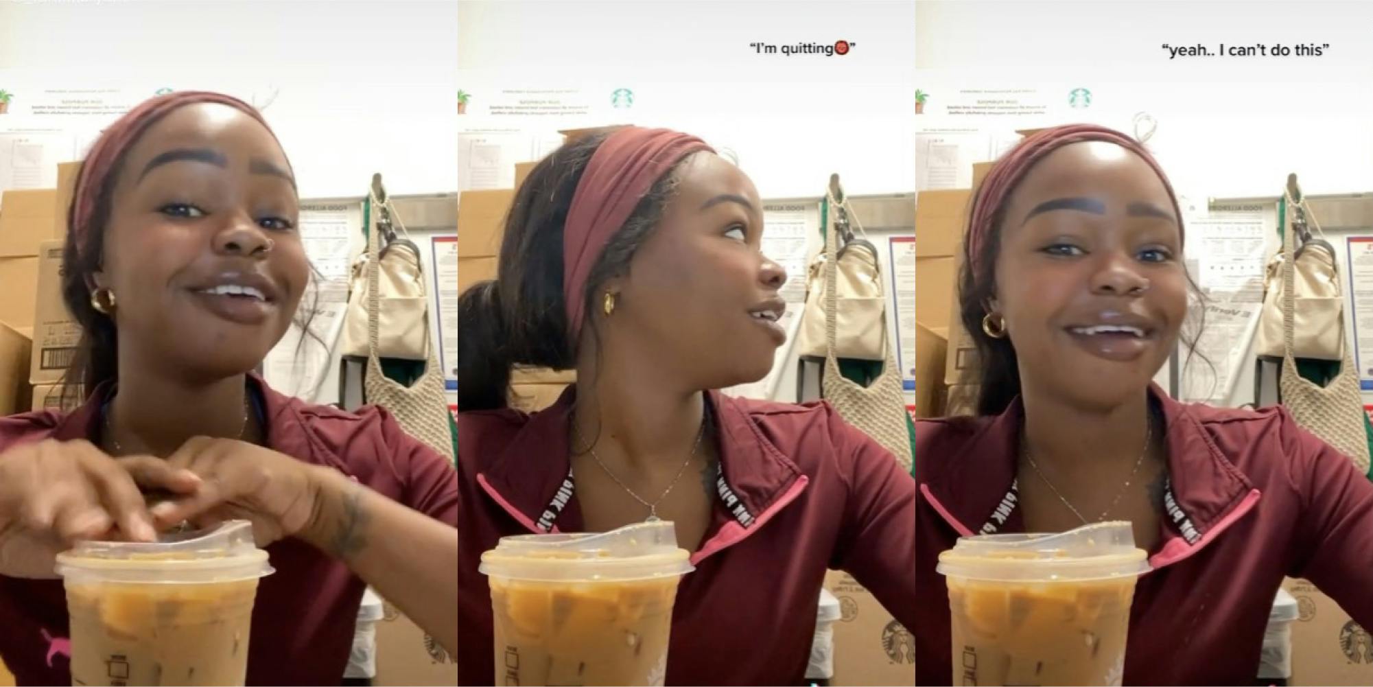 starbucks employee films tiktok and coworker comes in to quit