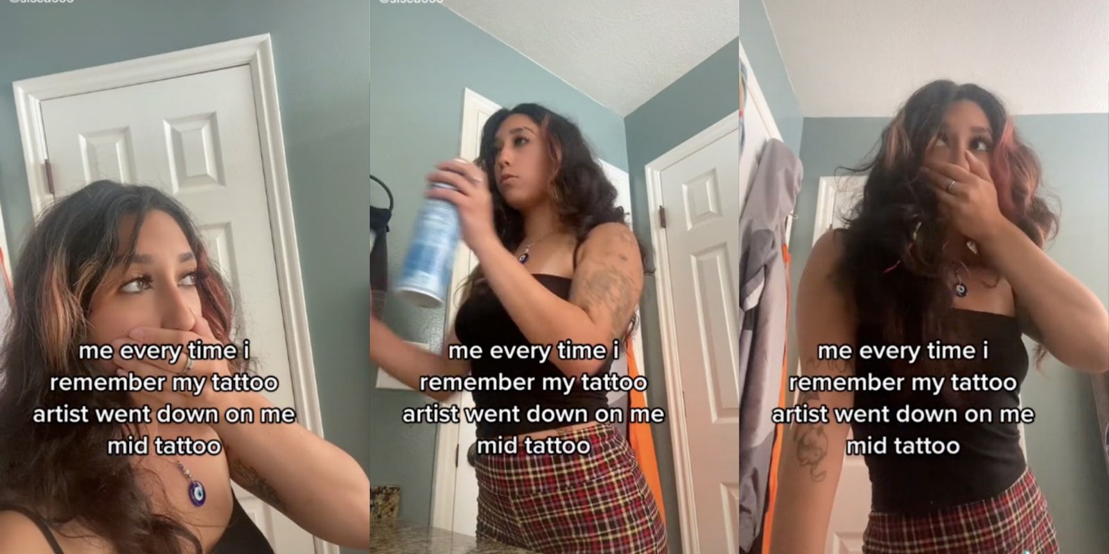 woman remembers tattoo artists going down on her during appointment tiktok