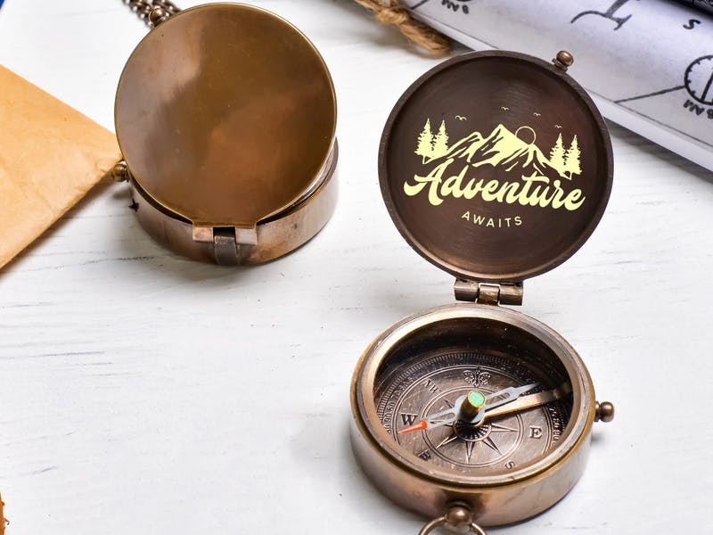 Personalized Brass Compass