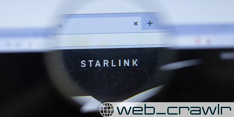 The Starlink website zoomed in. The Daily Dot newsletter web_crawlr logo is in the bottom right corner.