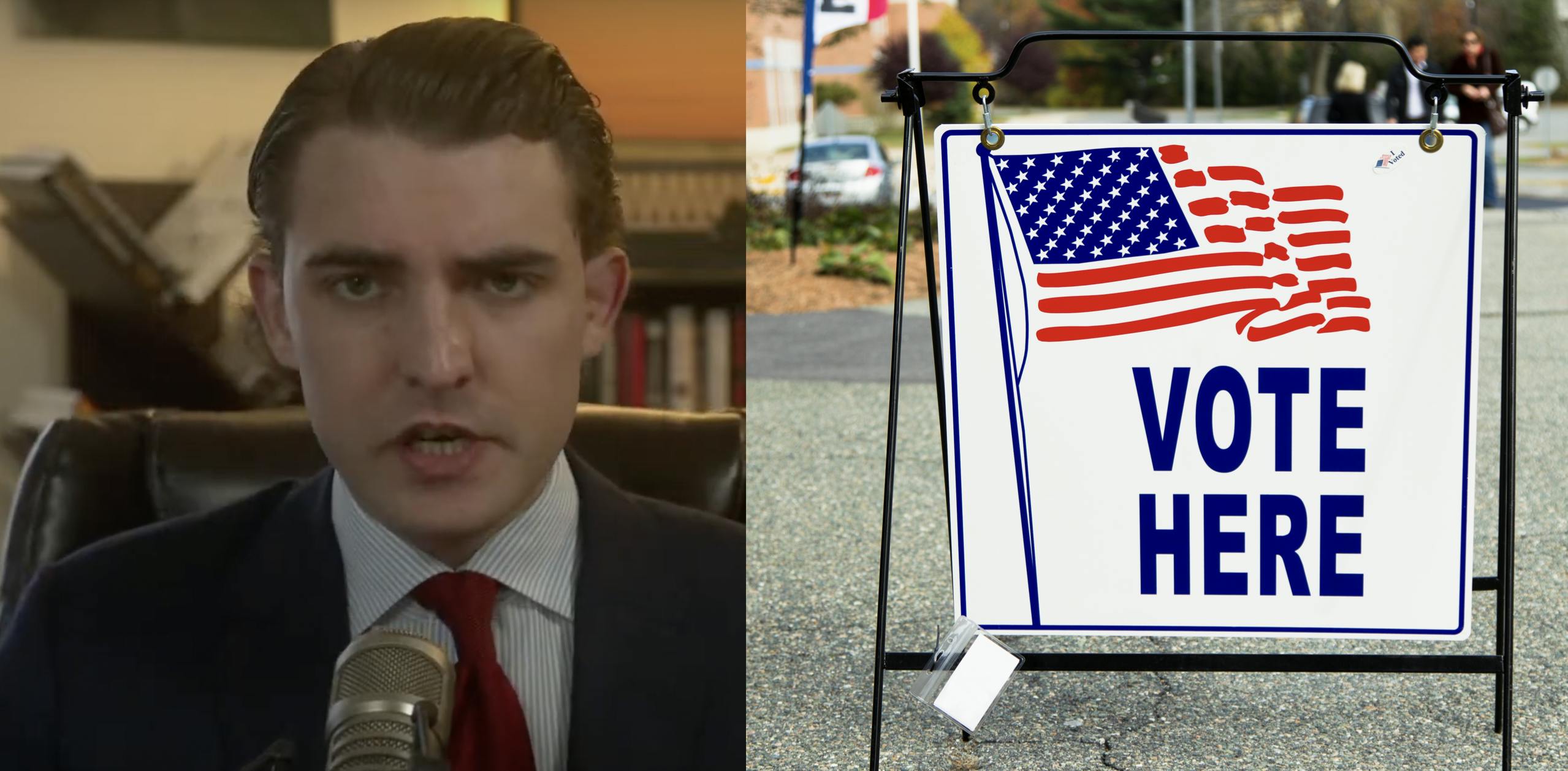 jacob wohl and a polling station