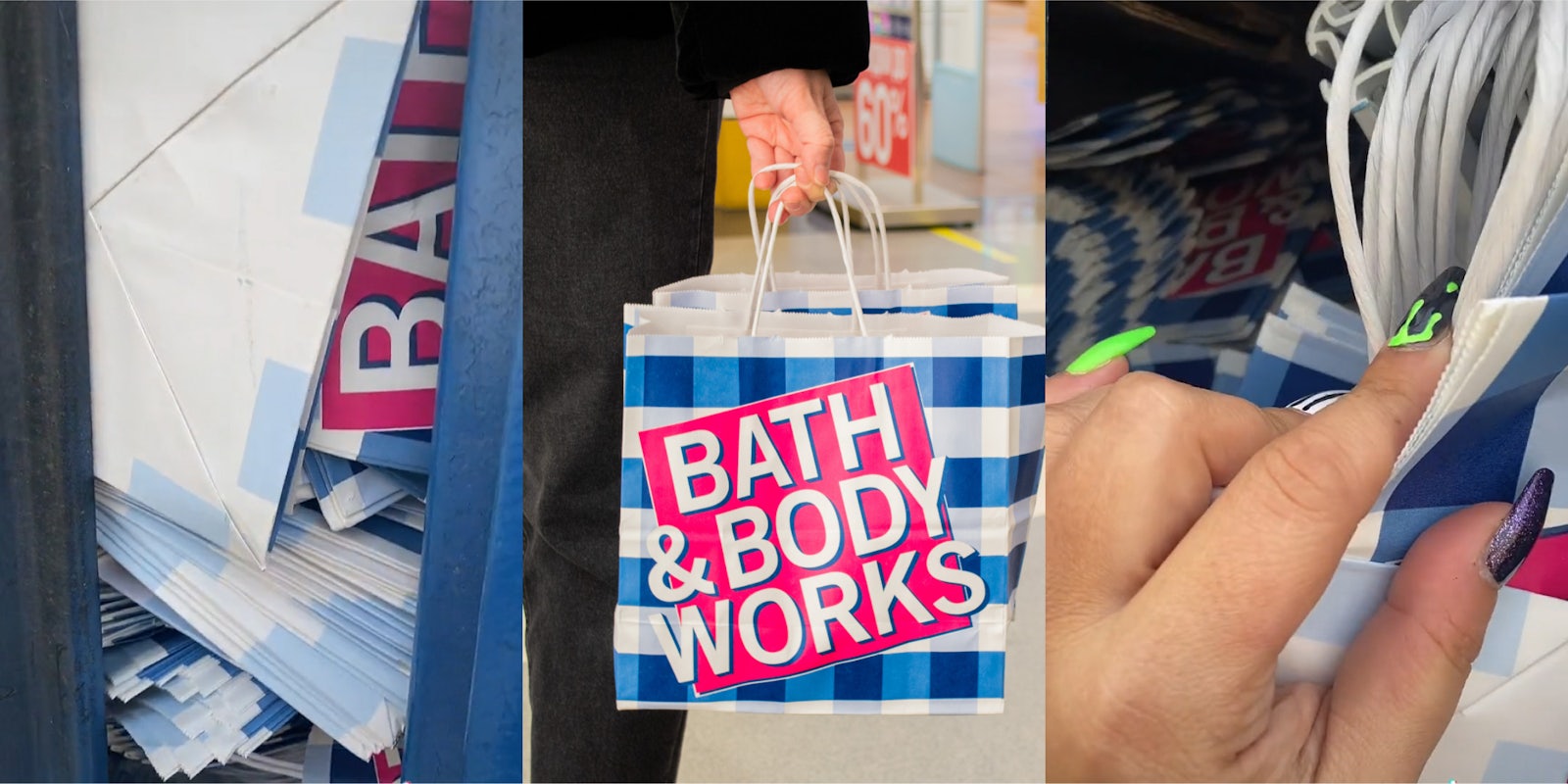 woman finds hundreds of bath and body works bags in garbage tiktok
