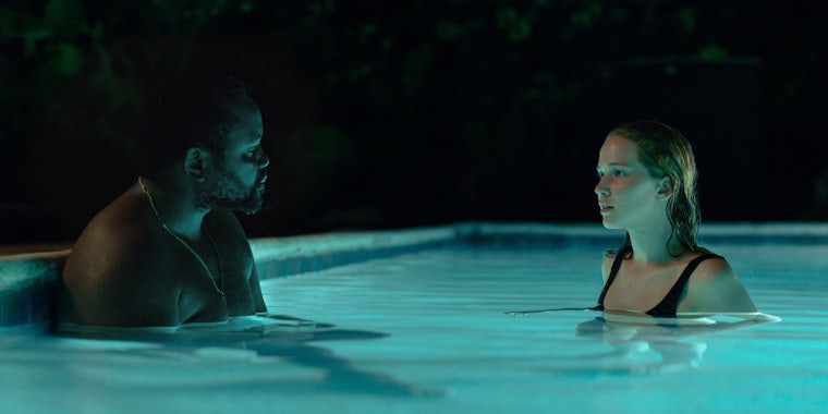 brian tyree henry (left) and jennifer lawrence (right) in causeway