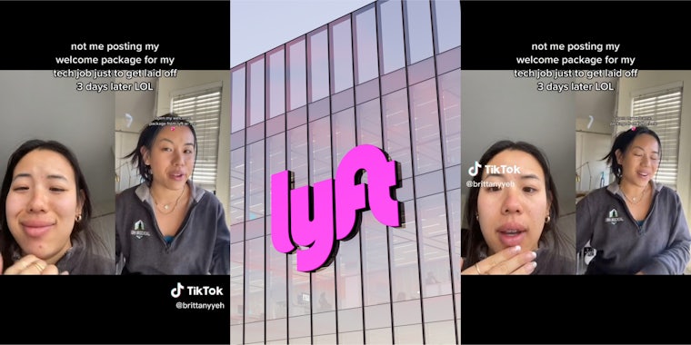 woman receives welcome package from lyft, gets laidoff tiktok