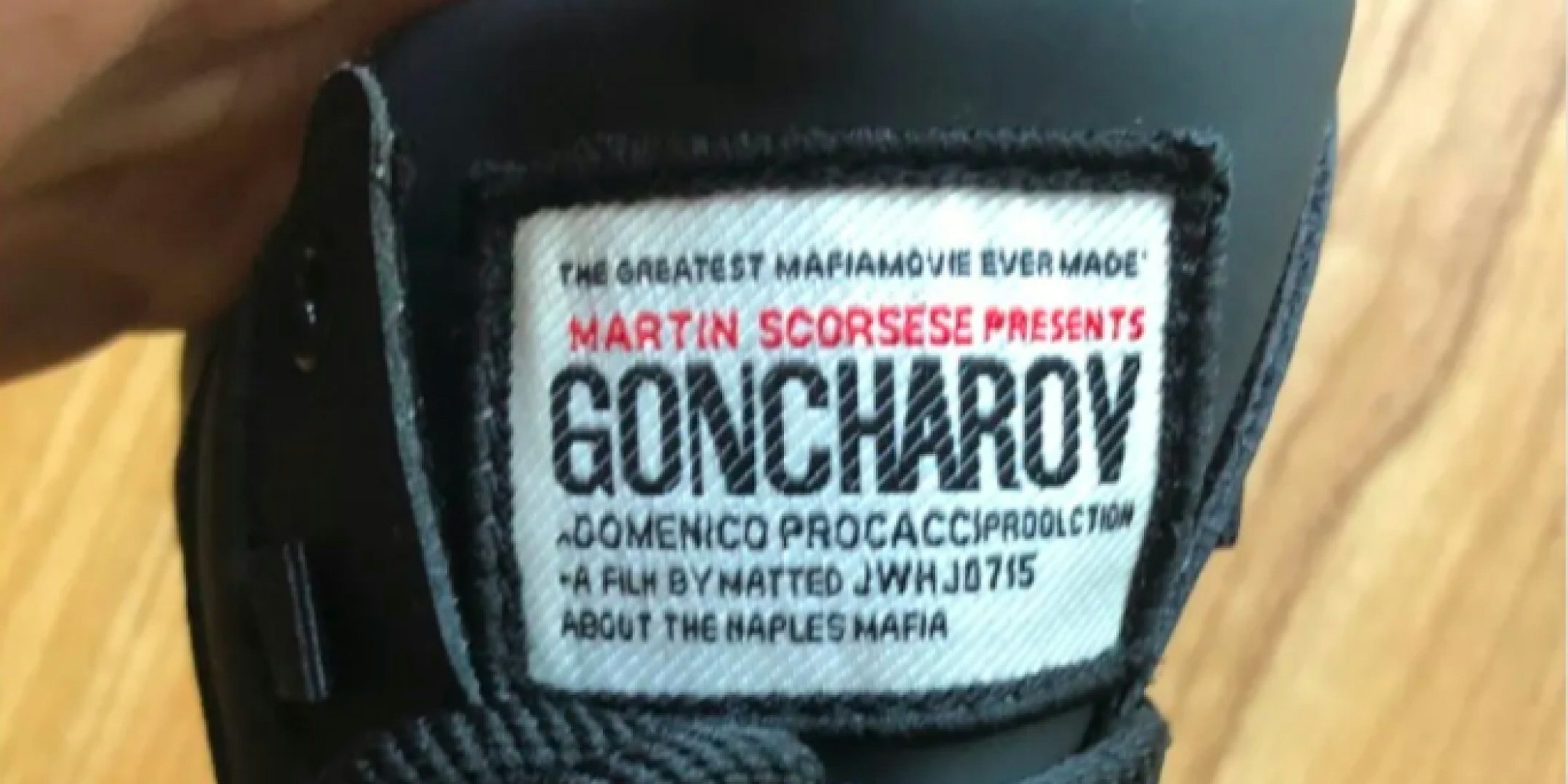 original goncharov shoe tag mentioning scorsese