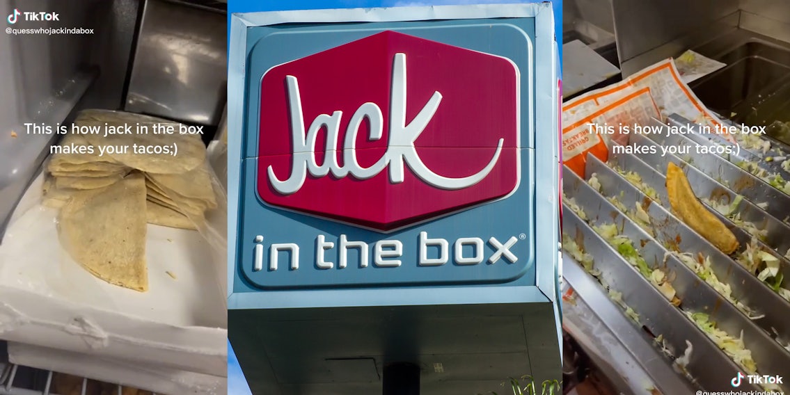 Worker Shows How Jack in the Box Tacos Are Made